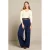 LOLALIZA wide leg broek met ceintuur – donkerblauw