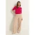 Claudia Sträter wide leg regular waist broek beige