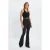 TRENDYOLMİLLA Dames Zwart Effen Flared Hoge taille Broeken
