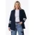Colourful Rebel Curve Plus Size regular fit blazer met krijtstreep – donkerblauw