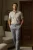 TRENDYOL MAN Heren Beige Effen Kort Regular fit Poloshirts