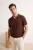 TRENDYOL MAN Heren Bruin Effen Kort Regular fit Poloshirts