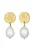 ELLI PREMIUM Oorbellen  goud / parelwit