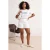 Trendyol Curve Dames Wit Slogan Lang Getailleerd Grote maten T-shirts
