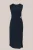 WE Fashion – Dames midi jersey jurk met gouden accenten – Curve – Regular fit – Donkerblauw – Viscose – Plus Size