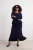 Trendyol Curve Dames Donkerblauw Effen Maxi Lang Bodycon Grote maten Jurk