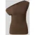 Selected Blousetop van zilver met one shoulder