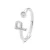 Luxenter 925 Sterling zilveren ring met gerhodineerde briljant zirkonia – Alfabet