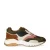 Manfield – Dames – Groene suède sneakers met multicolour details –