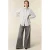 Homage to Denim wide leg jeans met ceintuur – grijs
