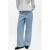 OBJECT Objsanni high waist wide leg jeans met krijtstreep light blue denim