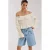 HARPER & YVE wide leg regular waist denim short light blue denim