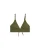 WE Fashion Bikinitop  olijfgroen / riet / wit