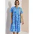 Midi-jurk met gespleten hals en print