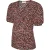 Mamalicious Dames-T-shirt met bloemenprint en pofmouwen (Zwart)