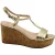 Metaalgele Wedge Sandalen
