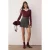 TRENDYOLMİLLA Dames Bordeaux Colorblock Lang Getailleerd Blouses