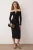 TRENDYOLMİLLA Dames Zwart Effen Maxi Driekwart mouw Stijlvol/Avond Bodycon Jurken