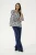 Blouse met lange mouwen Loose fit White/Black Leopard