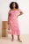 Trendyol Curve Dames Roze Bloemen Maxi Kort Casual A-lijn Grote maten Jurk