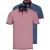 Jack & Jones Heren polo jjepaulos denim blauw rood 2-pack