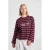 America Today gestreept T-shirt met tekst – donkerrood
