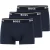 Men’s Hugo Boss 3 Pack Stretch Cotton Boxer Trunks in Navy