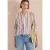 Blouse met 3/4 mouwen en meerkleurige strepen
