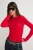TRENDYOLMİLLA Dames Rood Effen Lang Getailleerd Blouses