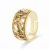 Luxenter ring met Multicolour Zirkonia afgewerkt in 18K geel goud – Fabeu