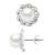 Stud Oorbellen kralen bloem Freshwater 89mm Witte Knoop Sieraden 925