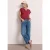 Street One Dames Shirt met losse schouders en gespleten hals in Rood