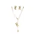 Halsketting en oorbel set met gouden studs met berenbedels vrouw 24 Colours