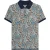 Lambretta Heren SS25 Paisley Gebrand Big & Tall Poloshirt (Marine/rookblauw)