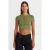 Slim Fit Cropped Blouse Met Knopen