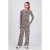 Raizzed wide leg flared broek met print – bruin