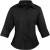 Premier Dames/Dames Poplin 3/4 Mouw Shirt (Zwart)