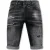 Local Fanatic Stonewashed ripped short slim fit
