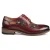 Justin Reess Heren Wijnrode Leren Bloemenprint Brogue Dress Schoenen – Ross