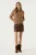 Garcia leather look rok bruin