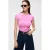 Slim-fit cropped T-shirt met ronde hals