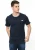 Nike geborduurd Futura T-shirt in marineblauw en zilverkleurig logo