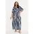 YOEK gestreepte maxi jurk blauw