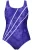 Ulla Popken Badpak  violetblauw / wit
