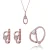 Orphelia ‘Gigi’ Dames 925 Sterling Zilveren Set: Halsketting + Oorbellen + Ring – Roze SET-7439