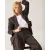 Summum 4s3030-12495 754 trousers wide leg viscose blend stripe dark chocolate