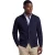 Thomas Maine vest navy knopen en rits merinowol