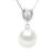 Hanger Dubbele Knoop Wit Goud – Diamanten 0,03 Cts – Echte Gecultiveerde Zoetwaterparel Ronde 10-11 mm