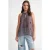 V-hals Blouse met Striksluiting en Rimpels