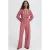 ICHI wide leg high waist gestreepte broek oranje